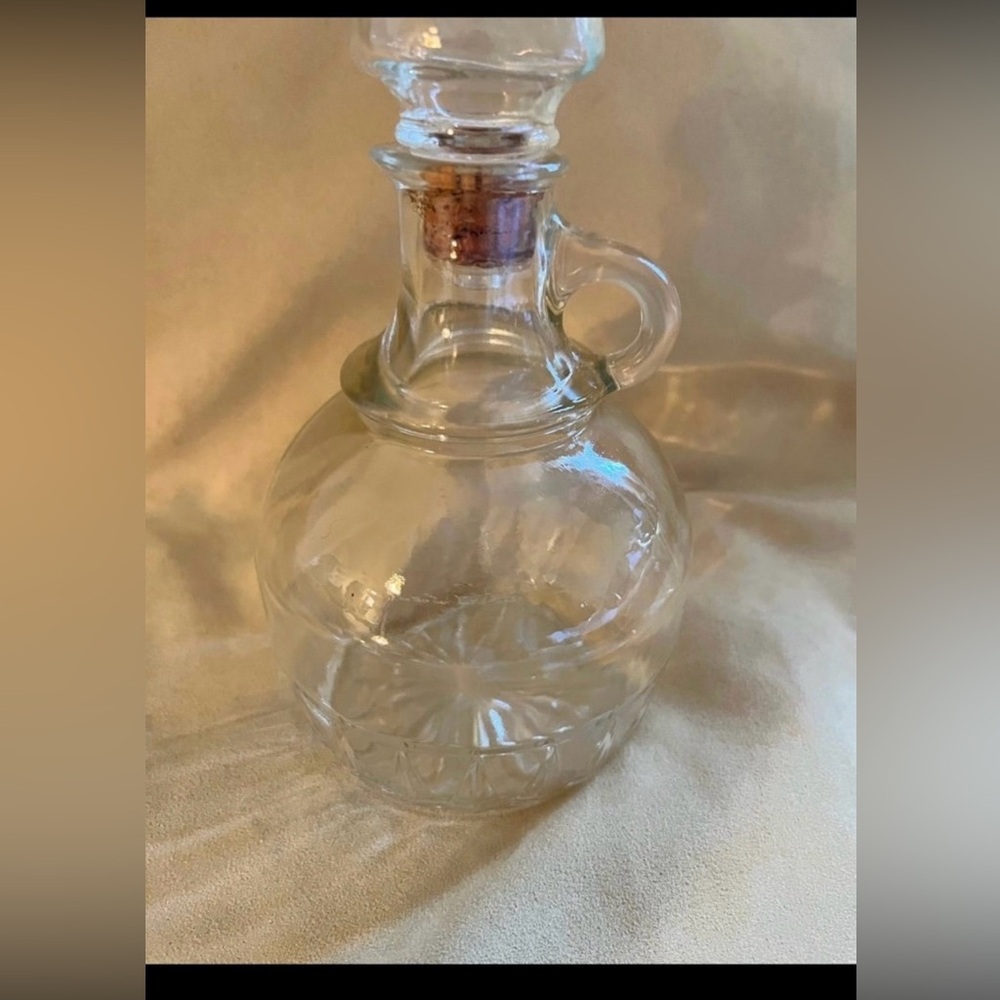 Vintage Cut Glass Handled Decanter
